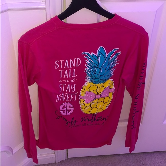 2 pack of Simply Southern shirts colors: blue,pink - Picture 6 of 8